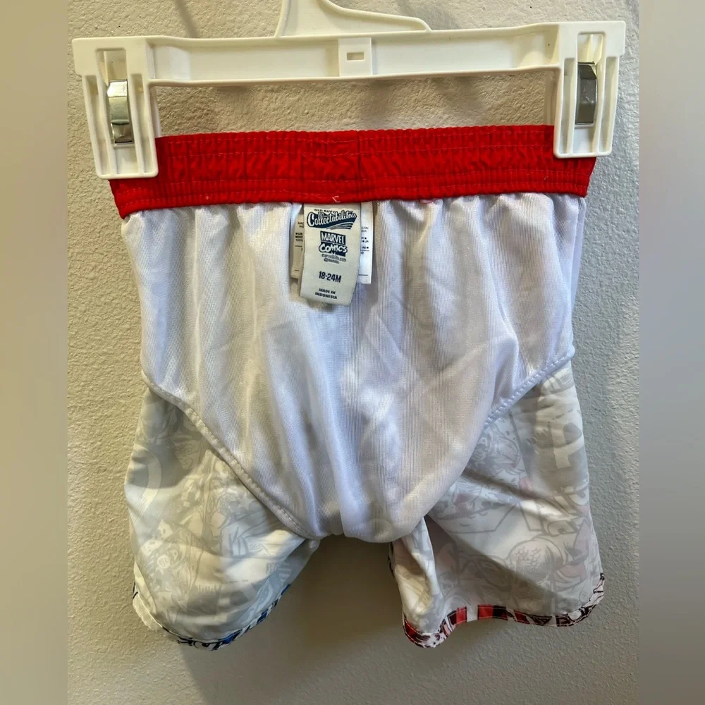 Marvel Captain‎ America, baby boy, swimming trunks size 18 to 24 months.